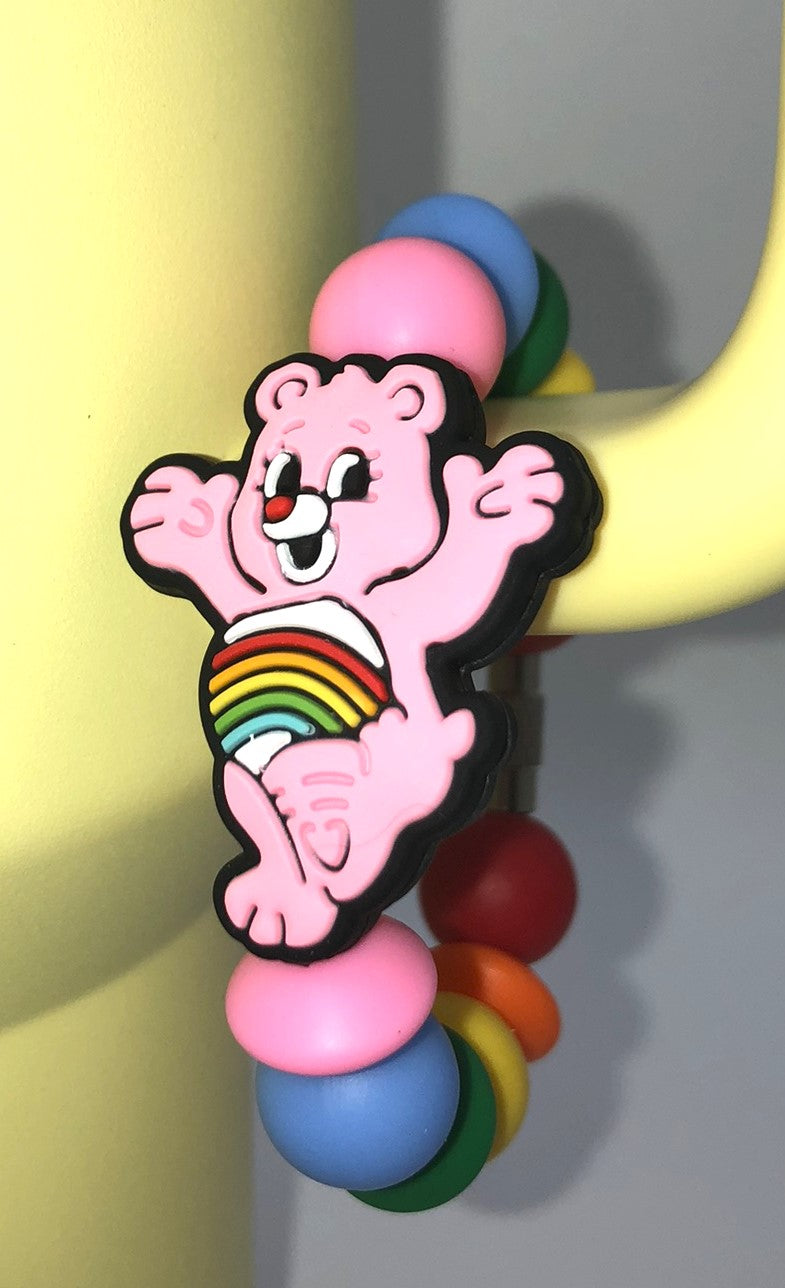 Pink Happy Bear Stanley Tumbler Cup Handle Charm