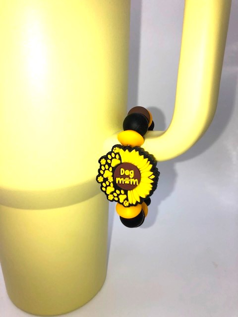 Dog Mom Sunflower Stanley Tumbler Cup Handle Charm