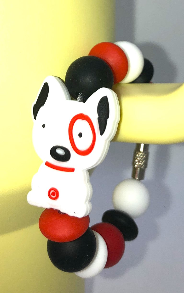 Spotty Shopping Dog Stanley Tumbler Cup Handle Charm